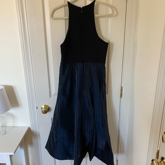 High-Neck Sleeveless Cocktail Dress w/ Flounce Skirt - Picture 4 of 4